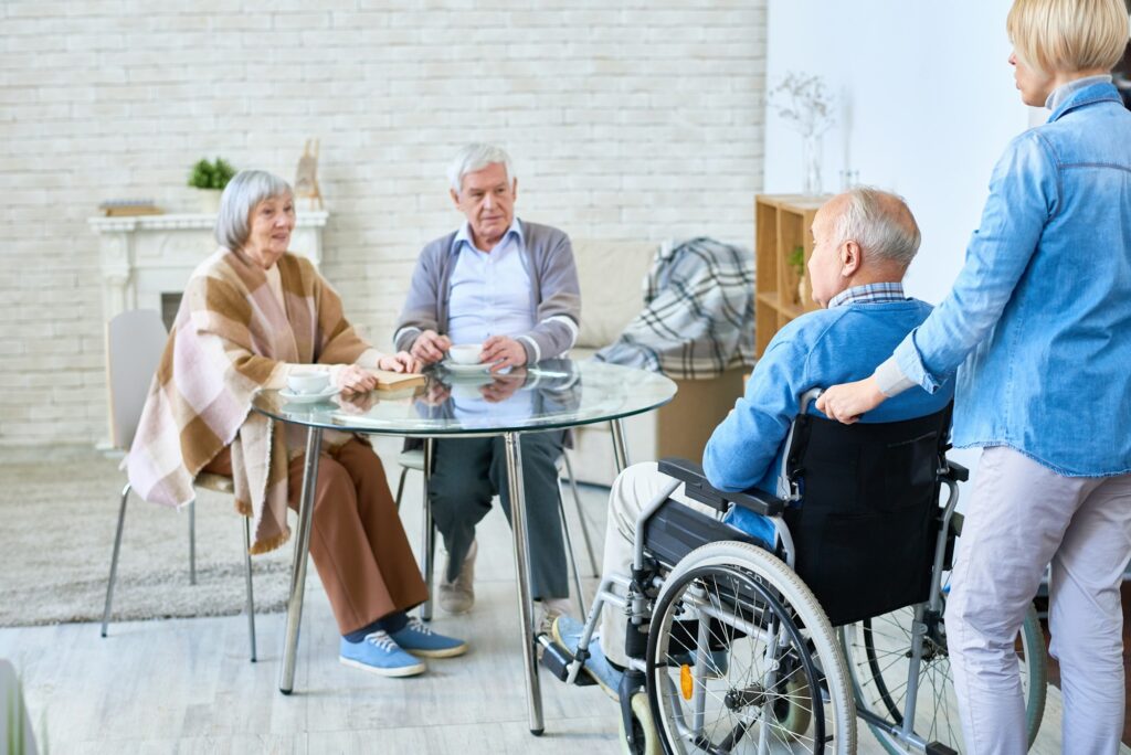 Group of senior people in assisted living home